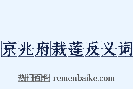 京兆府栽莲反义词是什么意思的图片